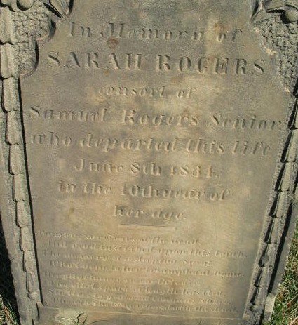 Sarah Rogers tombstone